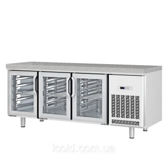 [ALT] Холодильний стіл для випічки (EN) з 3 скляними дверима