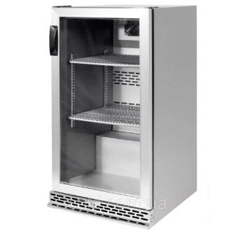 [ALT] Холодильник барний для напоїв 140 літрів - з 1 скляними дверима (нержавіюча сталь)