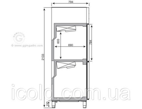 [ALT] Холодильна та морозильна шафа (GN 2/1) - з 2 дверима