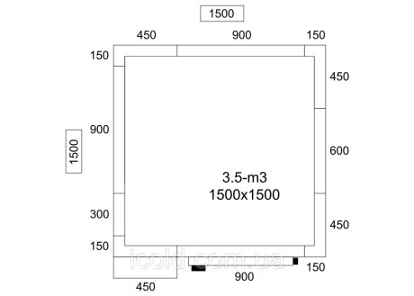 [ALT] Холодильна камера 1,5 x 1,5 м - висота: 2,01 м - 3,3 м³