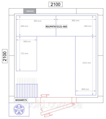 [ALT] Морозильна камера 2,1 x 2,1 м - висота 2,01 м - 6,2 м³