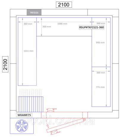 [ALT] Морозильна камера 2,1 x 2,1 м - висота 2,01 м - 6,2 м³