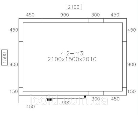 [ALT] Морозильна камера 2,1 x 1,5 м - висота 2,01 м - 4,1 м³