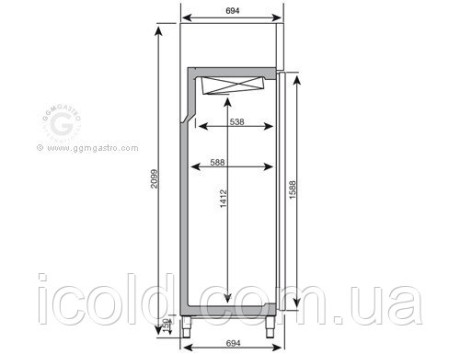 [ALT] Холодильна шафа (GN 1/1) - з 2 дверима