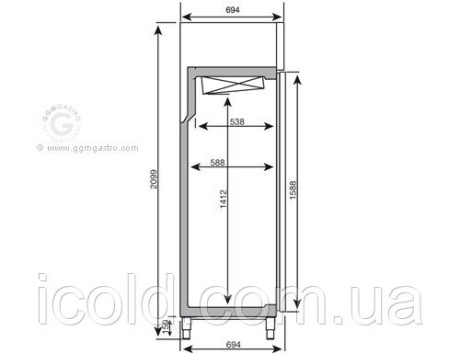 [ALT] Холодильна шафа (GN 1/1) - з 2 скляними дверима