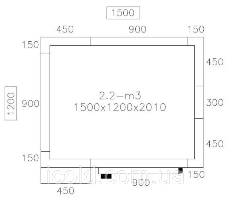 [ALT] Морозильна камера 1,5 x 1,2 м - висота 2,01 м - 2,1 м³