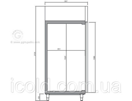 [ALT] Холодильна шафа для хлібобулочних виробів (EN 80x60) - з 1 дверима