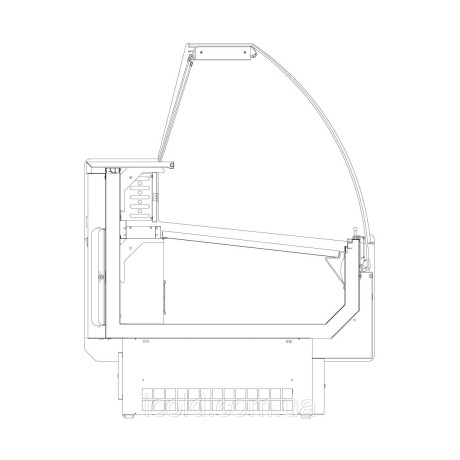 [ALT] Xолодильная витрина / витрина для мясной продукции, округлый - 1,3 x 0,99 м - 253 liter
